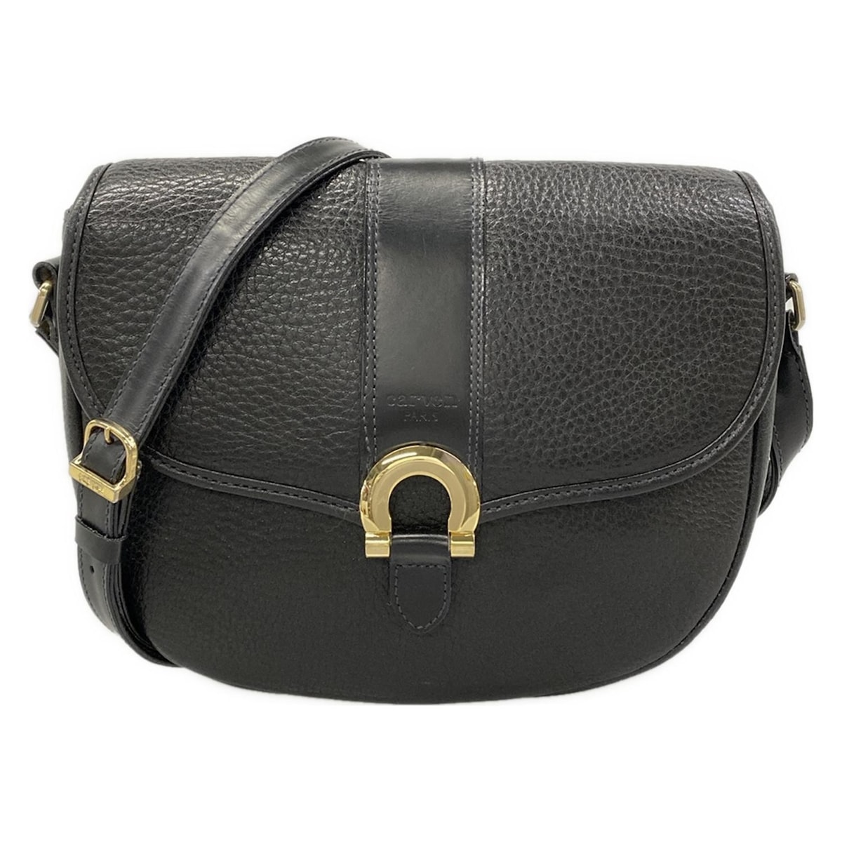 【新着】【中古】CARVEN(カルヴェン) ショルダーバッグ 黒 レザー