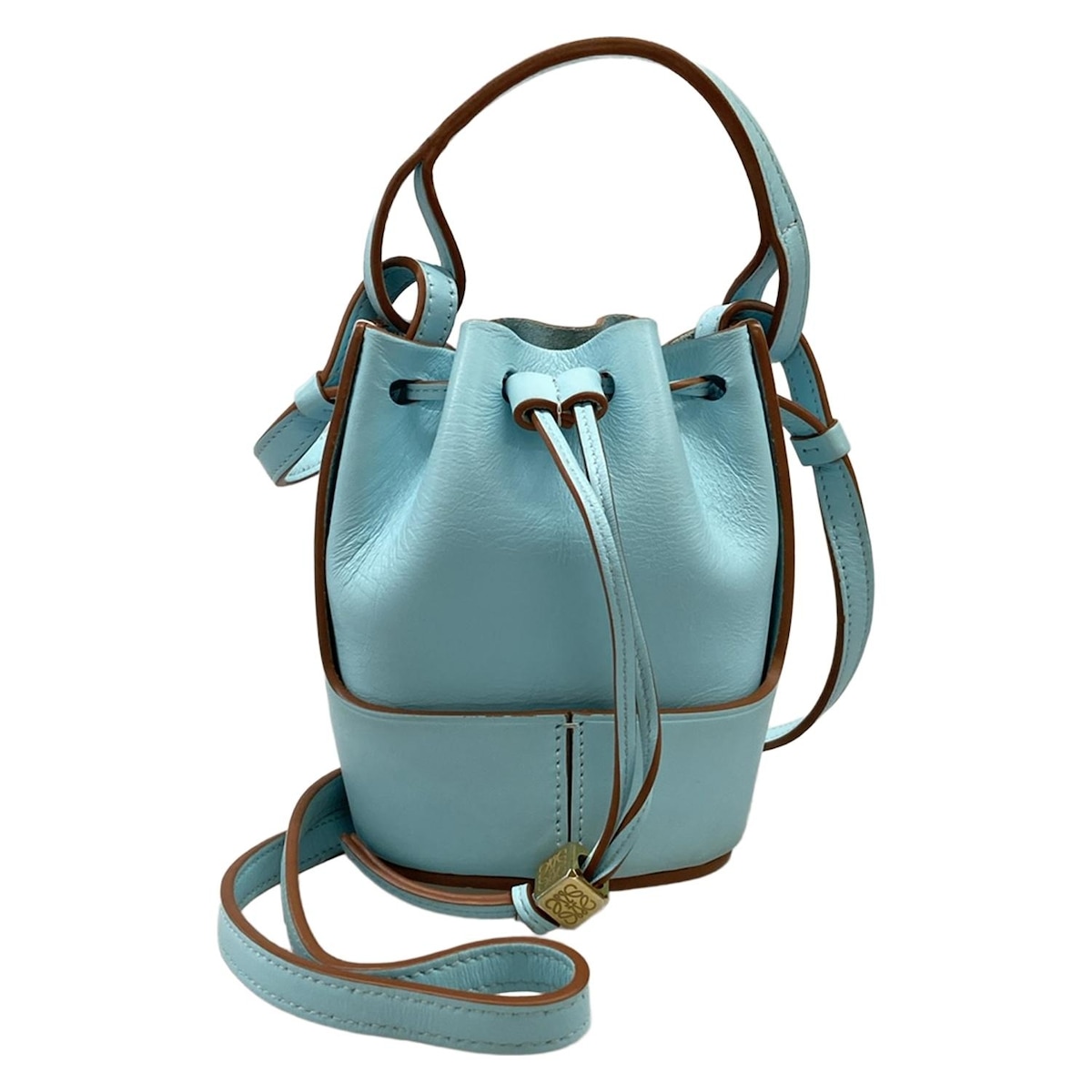 【新着】【中古】LOEWE(ロエベ) バルーンバッグ ナノ ショルダーバッグ 2WAY ライトブルー レザー
