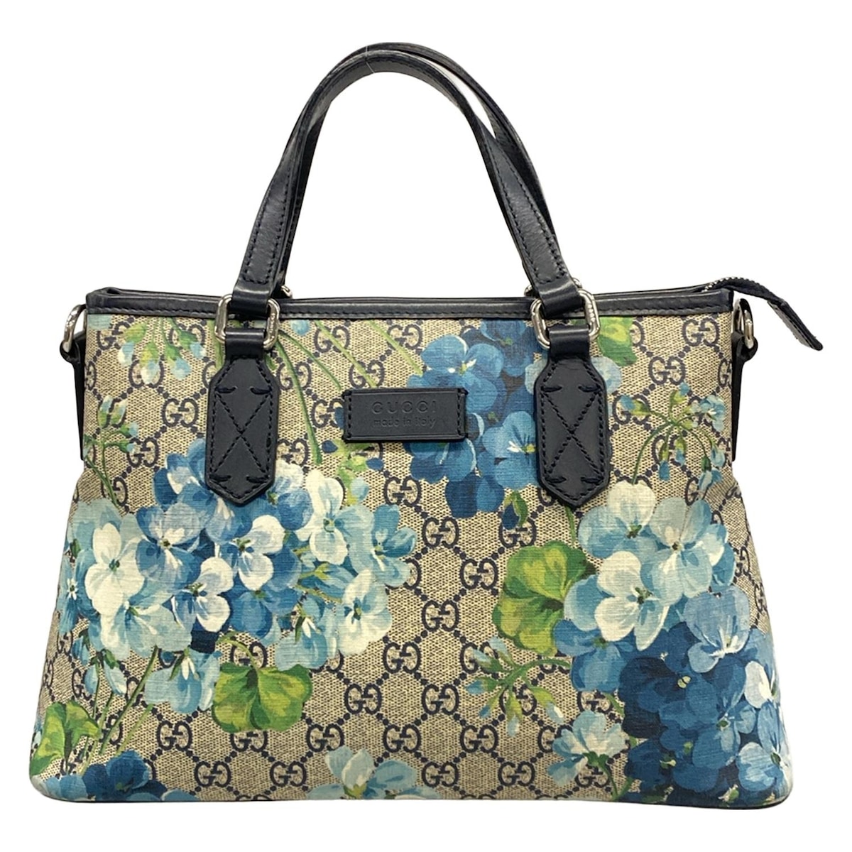 【新着】【中古】GUCCI(グッチ) GGブルームス ハンドバッグ ベージュ×エボニー×マルチ レザー