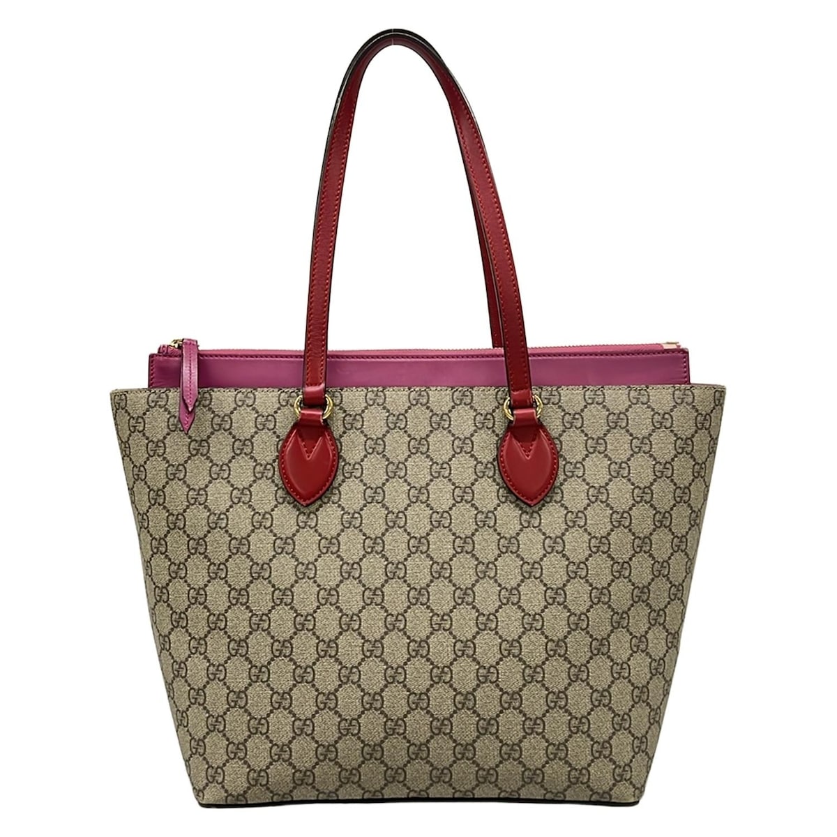 【新着】【中古】GUCCI(グッチ) GGスプリーム キャンバス トートバッグ トートバッグ ベージュ×エボニー×マルチ レザー