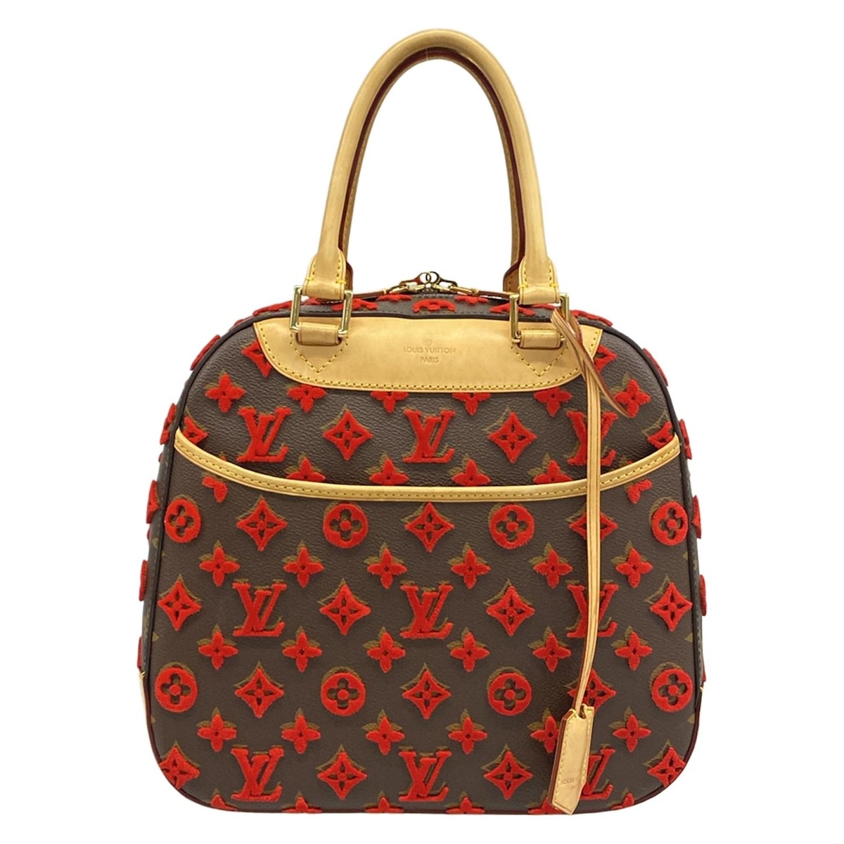 【新着】【中古】LOUIS VUITTON(ルイヴィトン) ドーヴィル・キューブ ハンドバッグ ルージュ