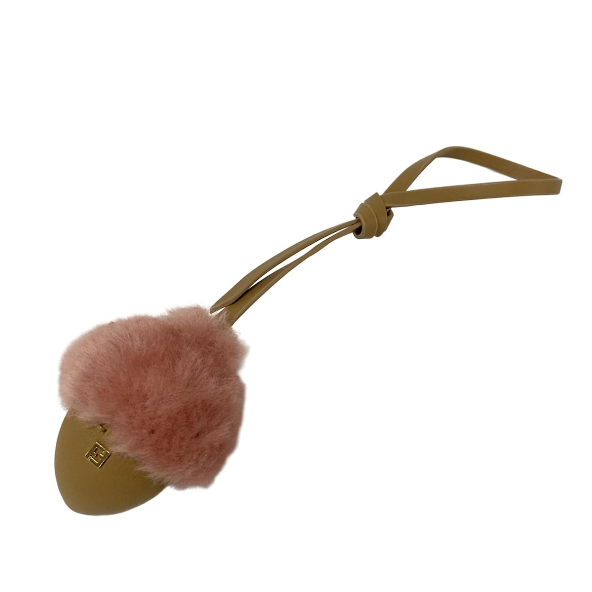 【新着】【中古】FENDI(フェンディ) どんぐりチャーム キーホルダー(チャーム) ベージュ×ピンク レザー、ファー 25,643円