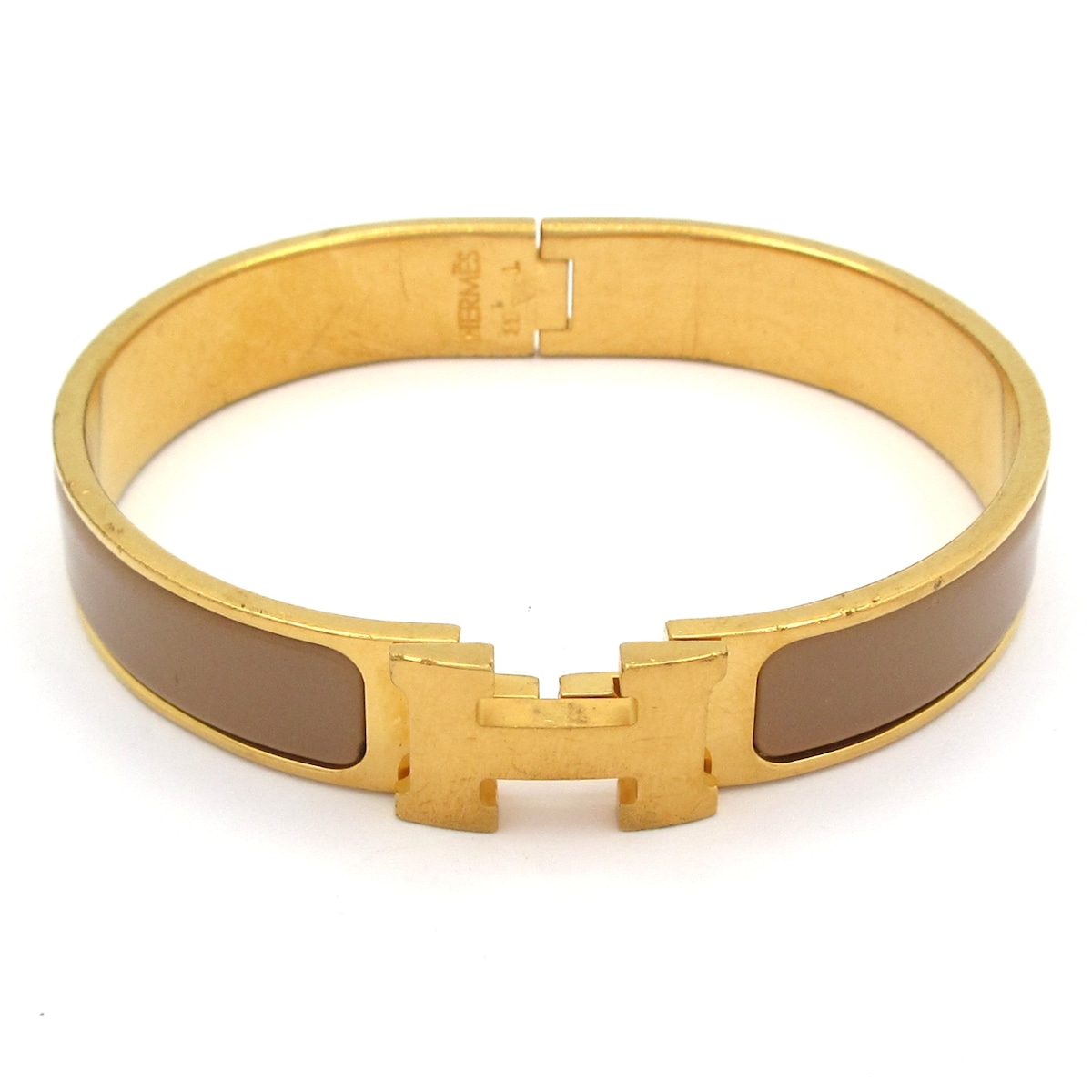 【新着】【中古】HERMES(エルメス) クリックH バングル ゴールド×ベージュ