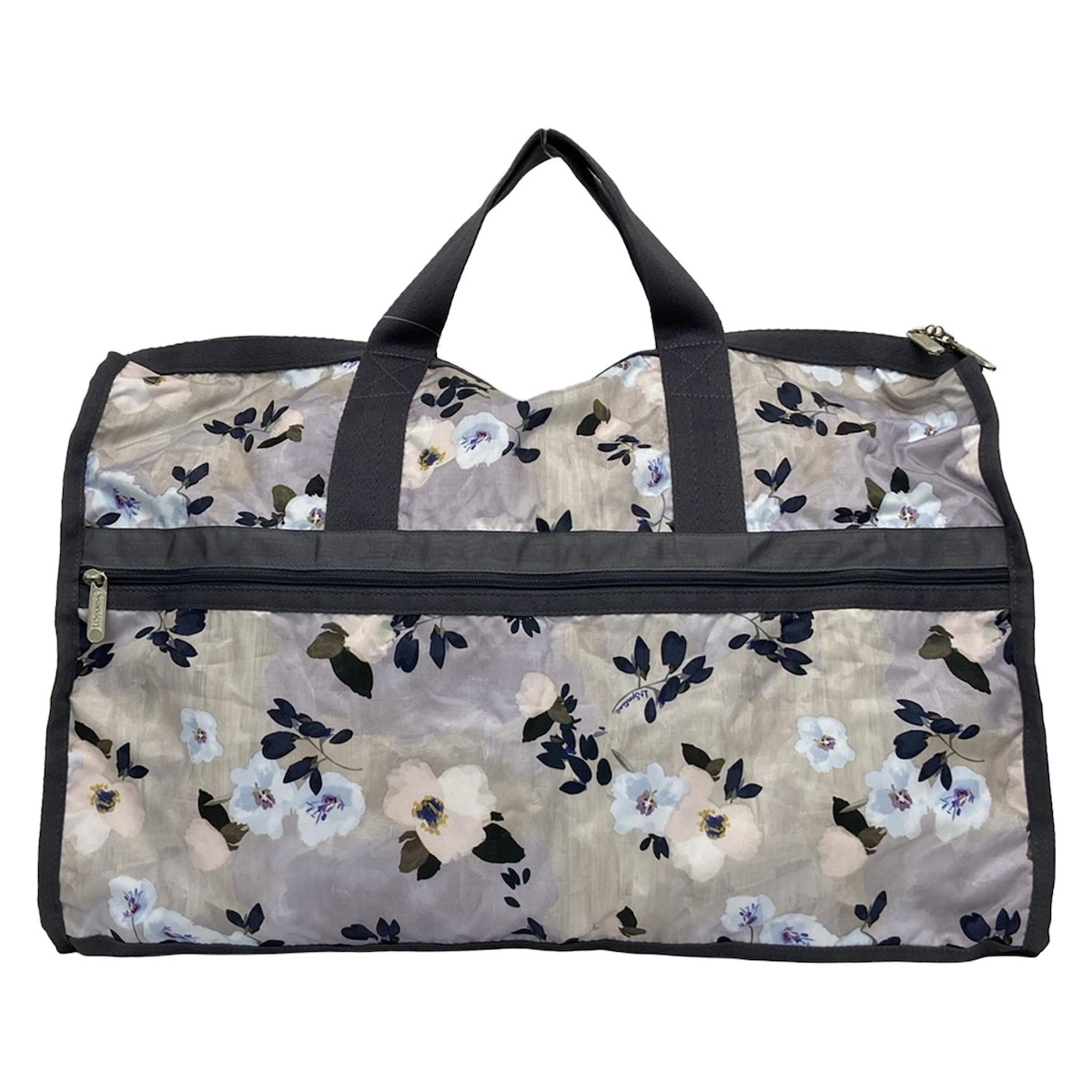 【新着】【中古】LESPORTSAC(レスポートサック) ボストンバッグ 花柄/本体ロックなし ライトグレー×ダークグレー×マルチ