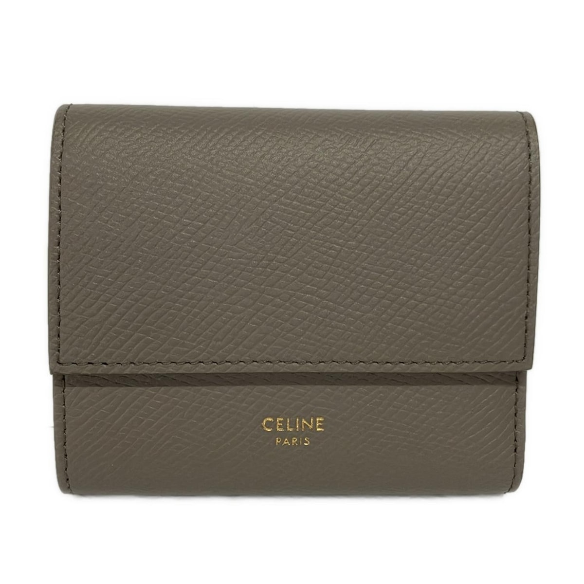 【新着】【中古】CELINE(セリーヌ) 3つ折り札入れ 薄墨色ベージュ レディース財布-バッグ・小物・ブランド雑貨
