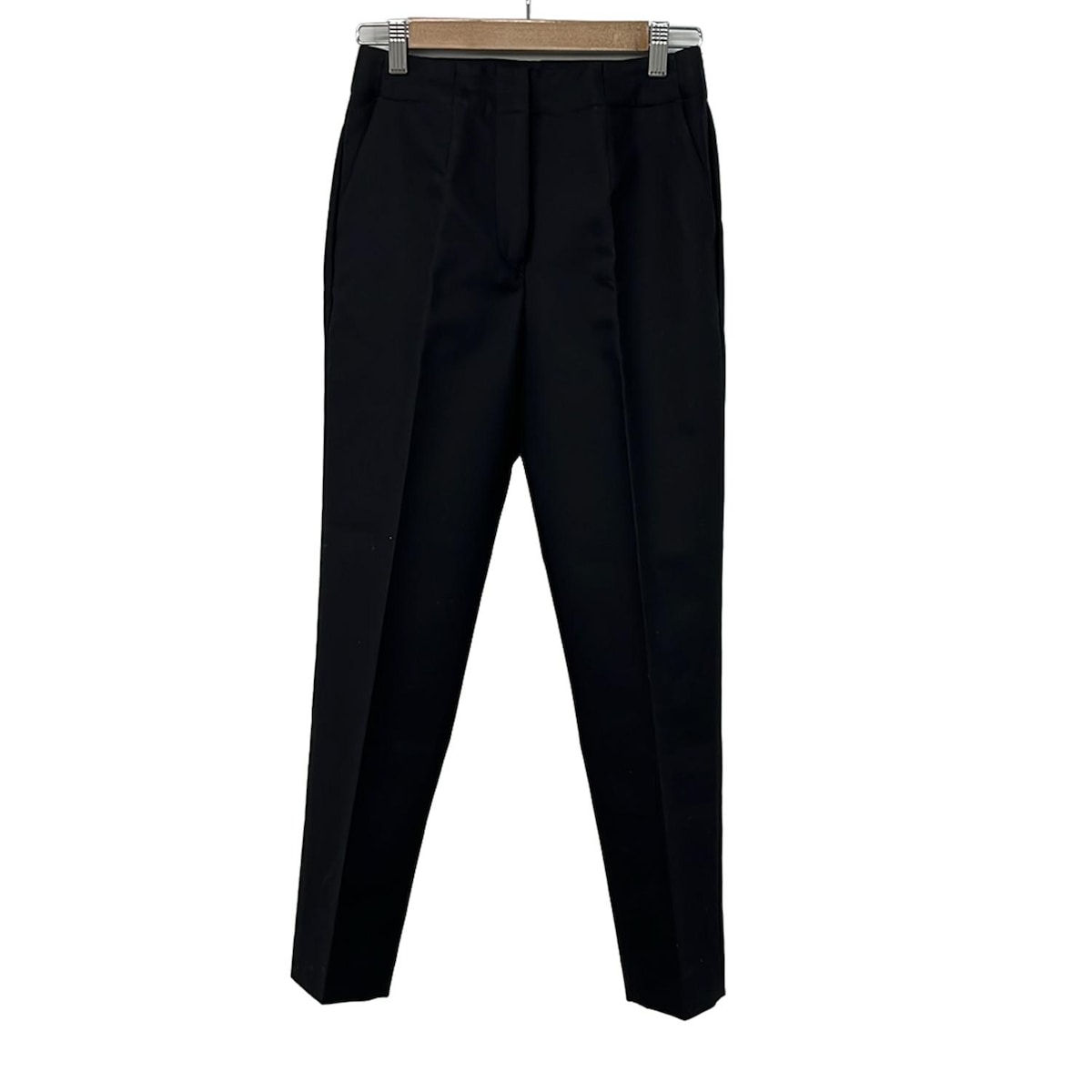 【新着】【中古】BORDERS at BALCONY(ボーダーズアットバルコニー) パンツ フルレングス/COTTON DOUBLE CLOTH PANTS 黒