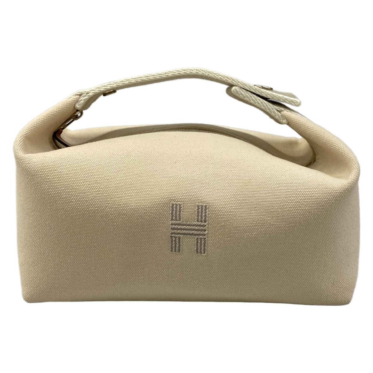 【新着】【中古】HERMES(エルメス) ブリッドアブラックPM ハンドバッグ シルバー金具 ベージュ×グレージュ
