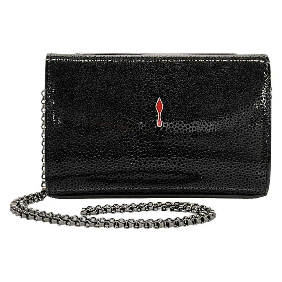 【新着】【中古】CHRISTIAN LOUBOUTIN(クリスチャンルブタン) ヴァニタス ショルダーバッグ チェーンショルダー/パンチング 黒 レザー
