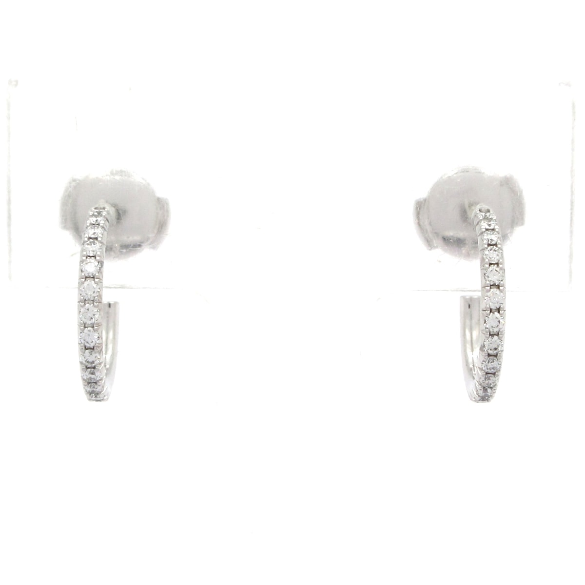 【新着】【中古】TIFFANY&Co.(ティファニー) メトロフープ ピアス フルダイヤ K18WG×ダイヤモンド