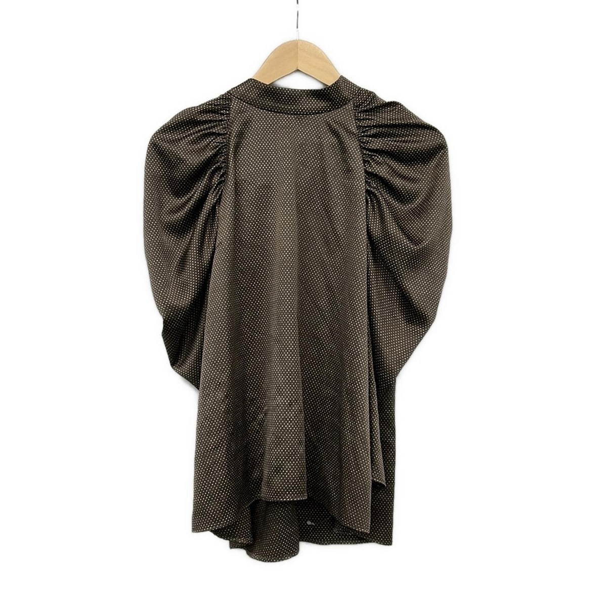 【新着】【中古】CELFORD(セルフォード) 長袖シャツブラウス ドット柄 ダークブラウン×ベージュ