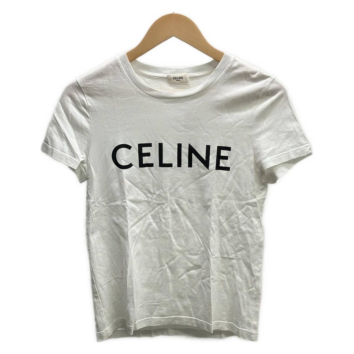【中古】CELINE(セリーヌ) 半袖Tシャツ クルーネック 白