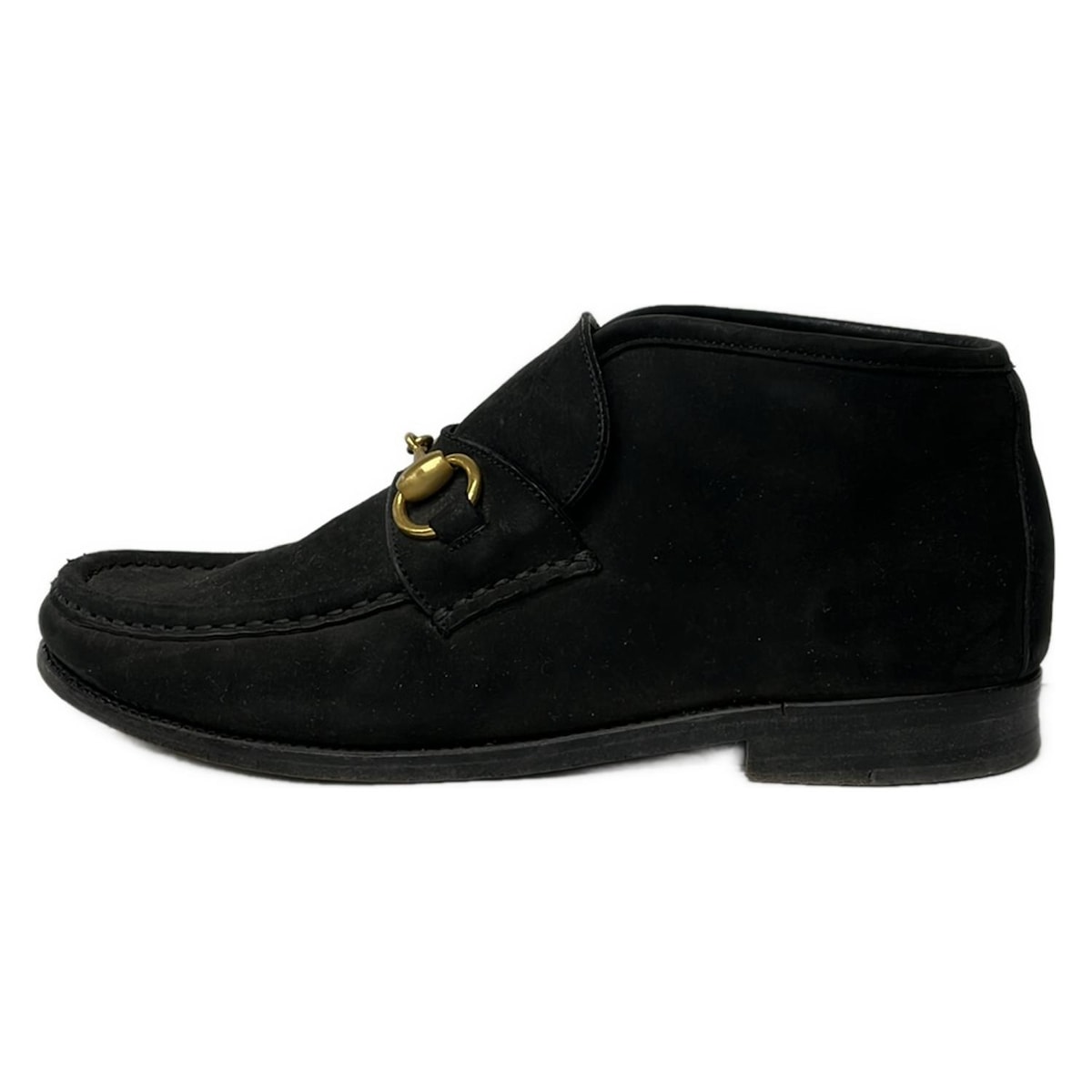 【中古】GUCCI(グッチ) ホースビットモカシンブーツ ショートブーツ ホースビット 黒