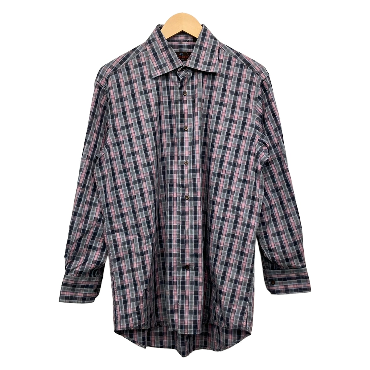 【新着】【中古】ETRO(エトロ) 長袖プルオーバー うす暗い薄墨色×ともし火サクラ色