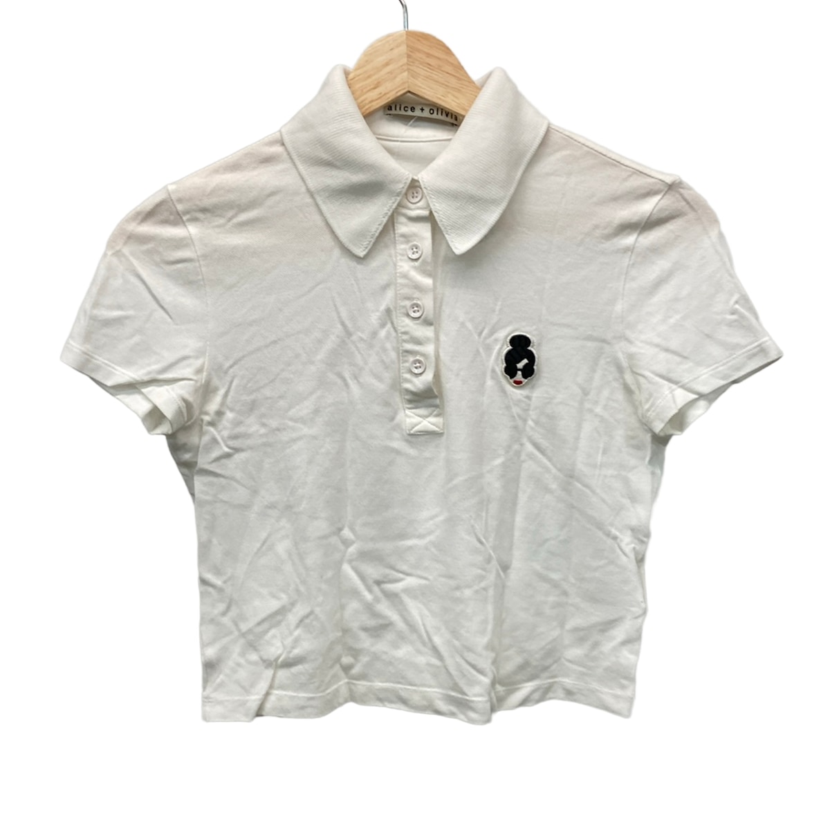 【新着】【中古】alice+olivia(アリスオリビア) 半袖ポロシャツ ショート丈 白