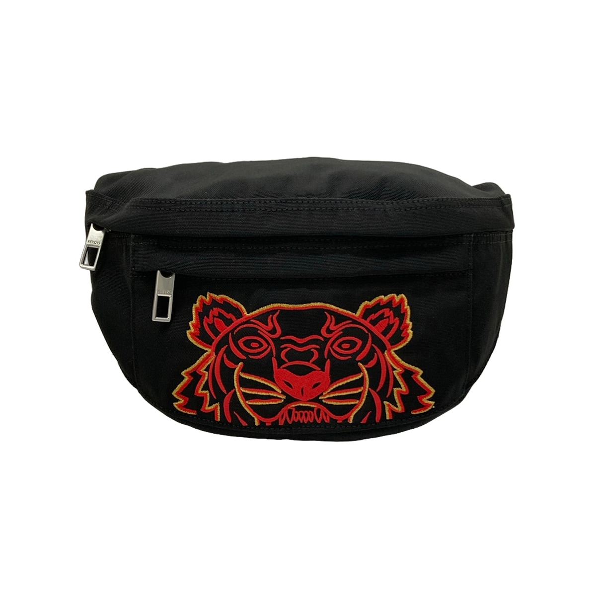 【中古】KENZO(ケンゾー) 酉の方角車寄せ 刺しゅう/虎/上半身御徒面子 黒×赤いこと×ゴールド