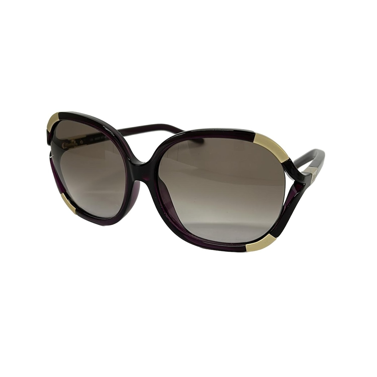 【新着】【中古】Chloe(クロエ) サングラス ダークブラウン×パープル×ゴールド