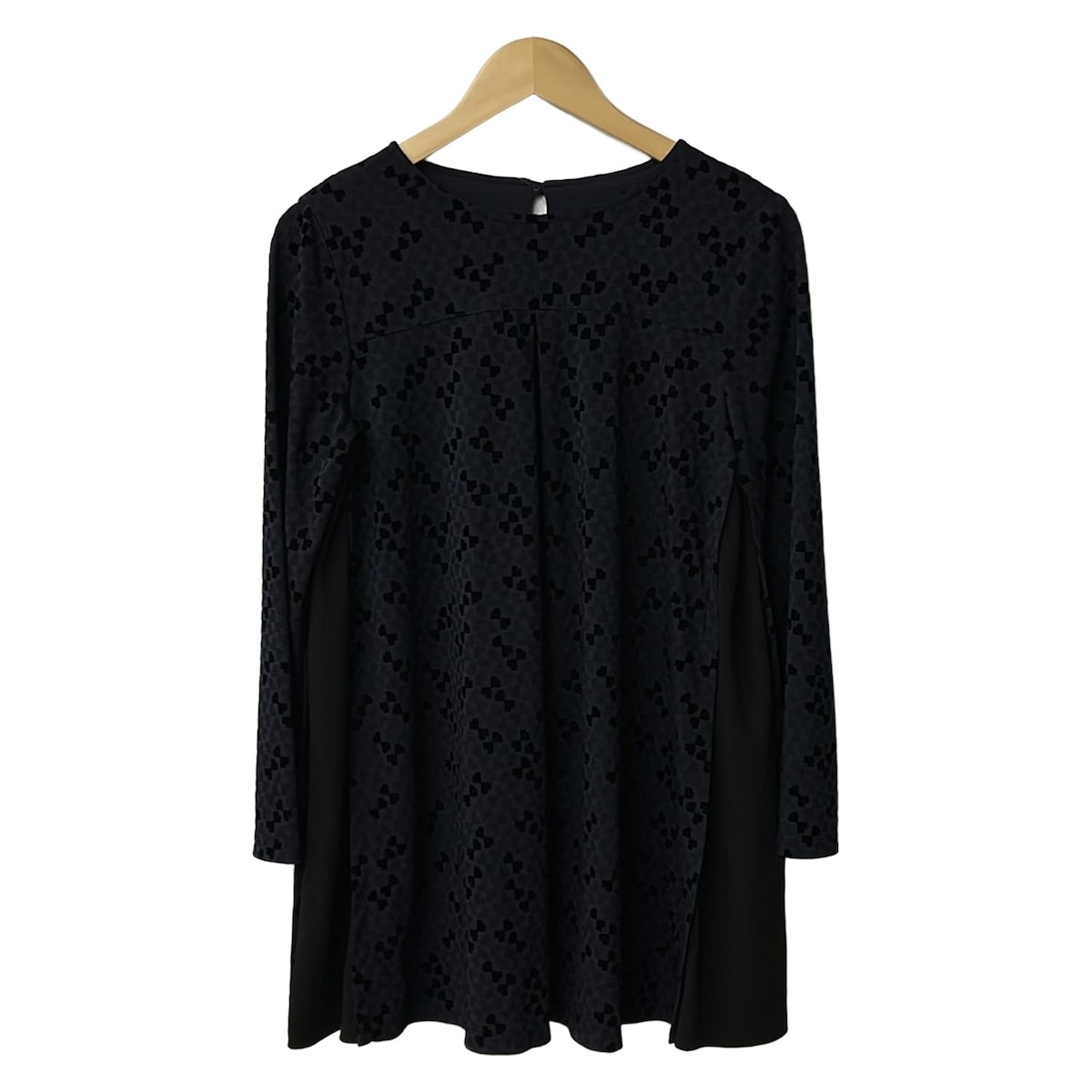 【新着】【中古】Leilian(レリアン) ワンピース クルーネック/長袖/ミニ ダークネイビー×ネイビー