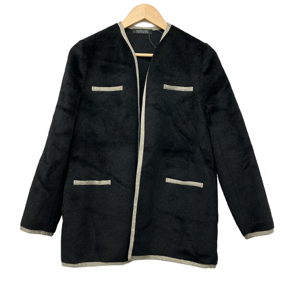 【新着】【中古】SWINSWING(スウィンスウィング) コート アルパカ混 黒×ゴールド