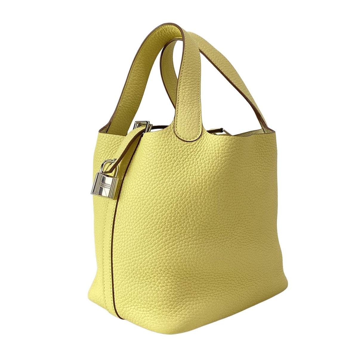 【新着】【中古】HERMES(エルメス) ピコタンロックPM ハンドバッグ シルバー金具 ジョーヌプッサン