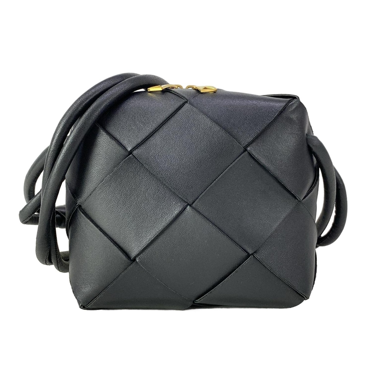 【新着】【中古】BOTTEGA VENETA(ボッテガヴェネタ) ミニ カセット カメラバッグ ショルダーバッグ 黒 ラムスキン