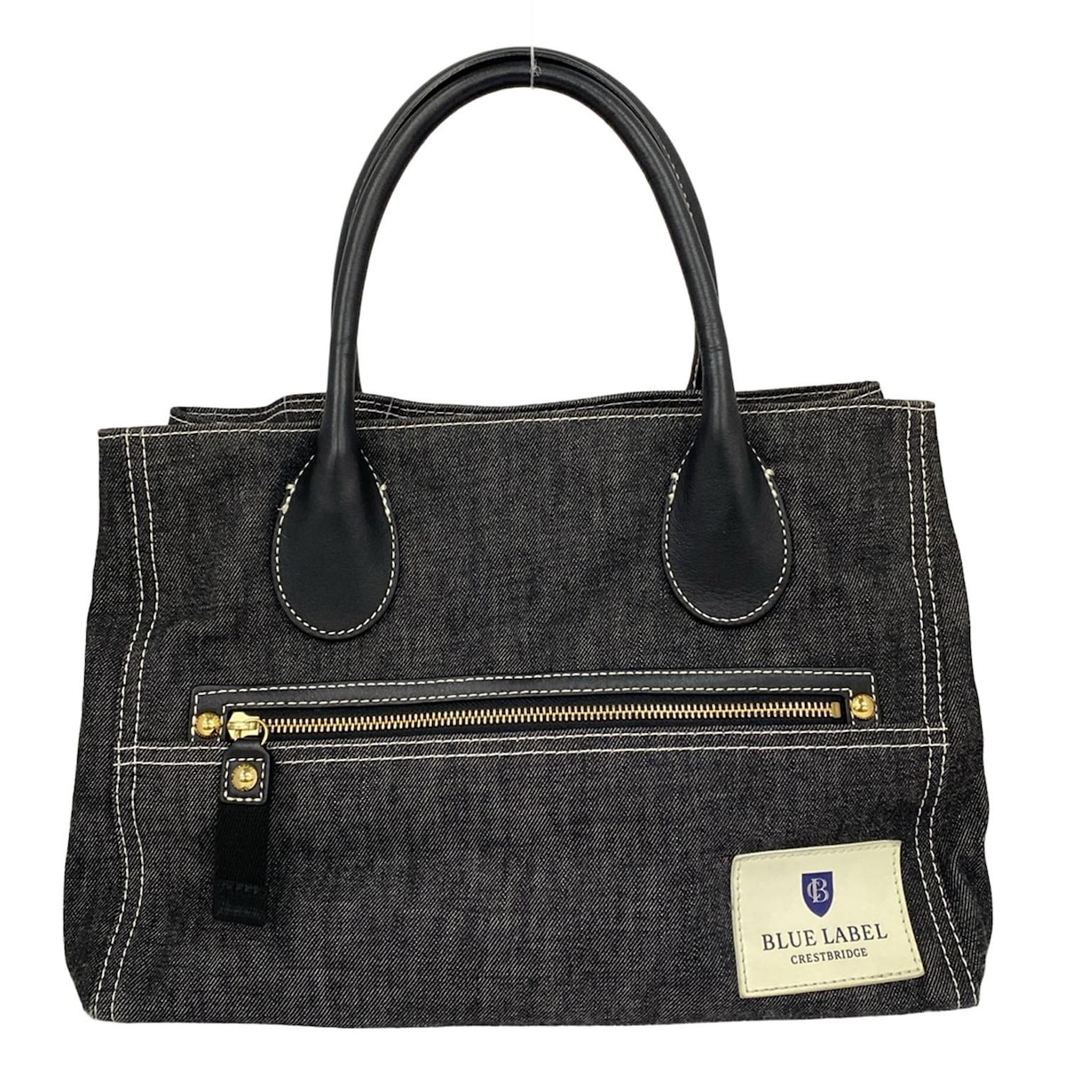 【新着】【中古】BLUE LABEL CRESTBRIDGE(ブルーレーベルクレストブリッジ) トートバッグ 黒 レザー