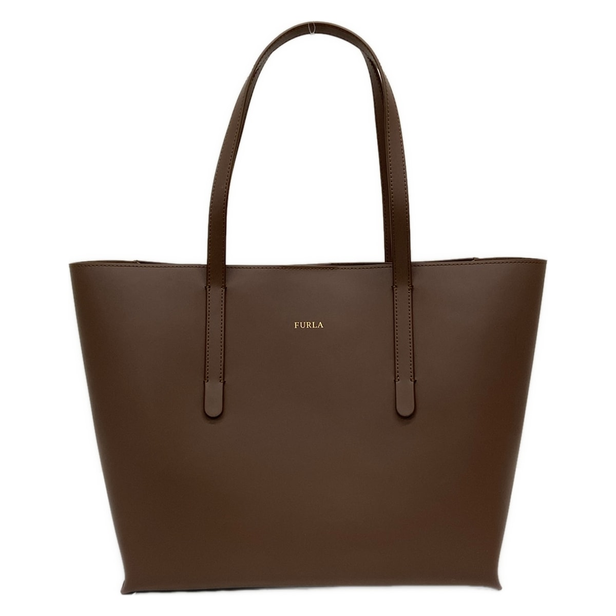 【中古】FURLA(フルラ) トートバッグ 赤銅色 なめし革