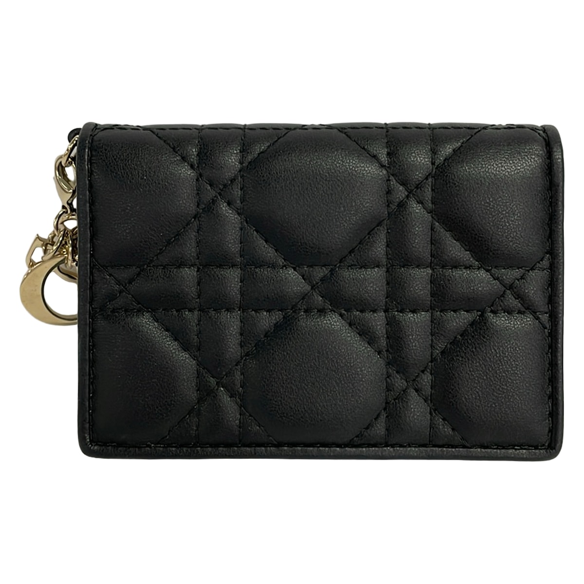 【中古】DIOR/ChristianDior(クリスチャンディオール/ディオール) レディディオール 名刺入れ 黒 子ヒツジ人はだ