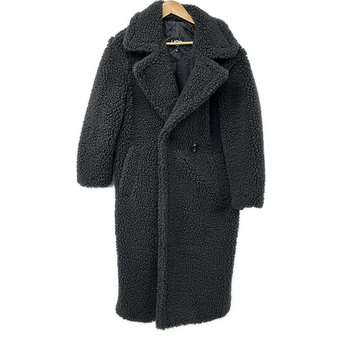 【中古】UGG(アグ) ガートルード ロング テディ コート コート 長袖/ボア/ダブルブレスト/冬 ダークグレー