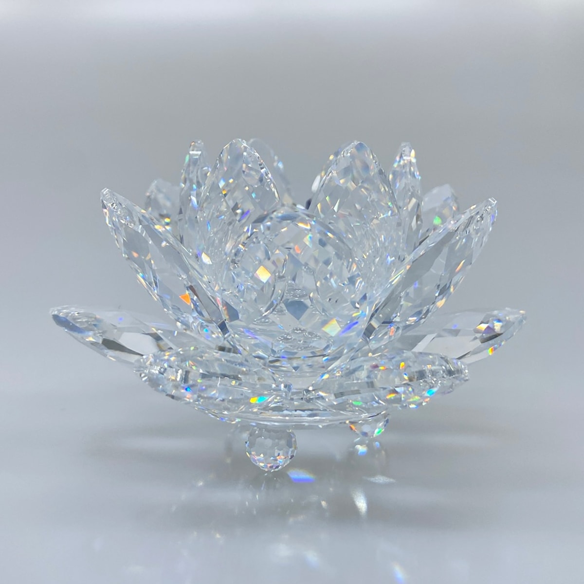 【新着】【中古】SWAROVSKI(スワロフスキー) 小物 キャンドルホルダー/スイレン/フラワー(花) クリア