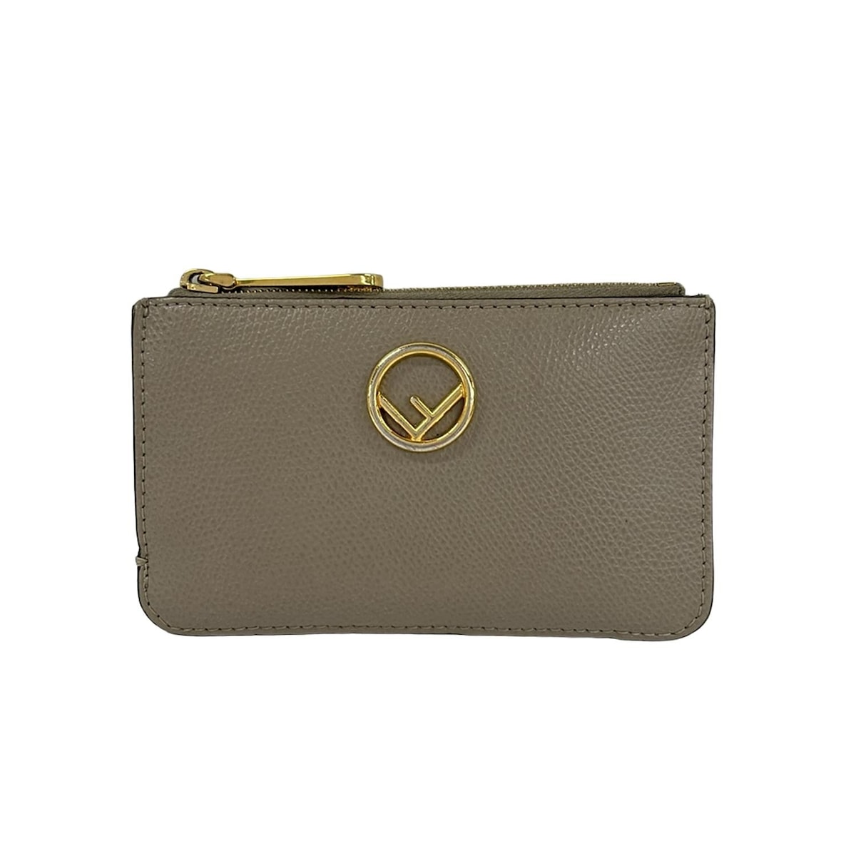 【新着】【中古】FENDI(フェンディ) エフイズフェンディ カードケース キーリング付き/カードケース ベージュ レザー