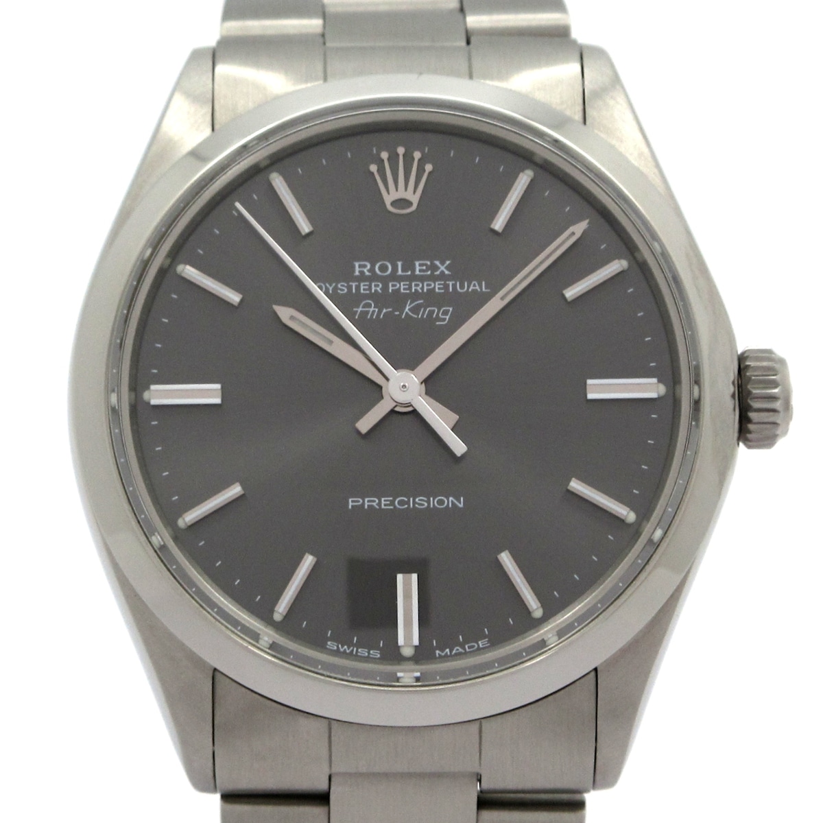 【新着】【中古】ROLEX(ロレックス) エアキング 腕時計 SS/12コマ/プラ風防 グレー