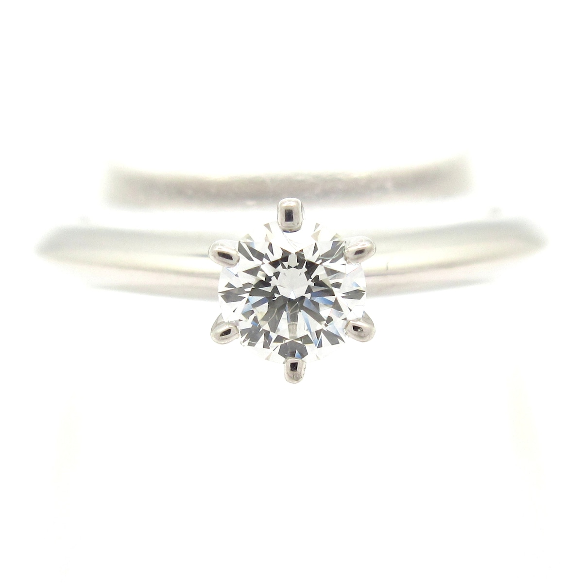 【新着】【中古】TIFFANY&Co.(ティファニー) ソリティア/セッティング エンゲージメント リング リング 1Pダイヤ/0.22ct/CUT:BRILLIANT/CLARITY:VS1/COLOR:I Pt950×ダイヤモンド