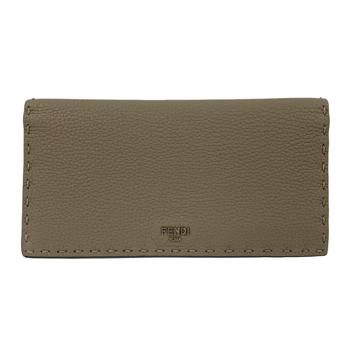 【新着】【中古】FENDI(フェンディ) セレリア 長財布 グレー レザー