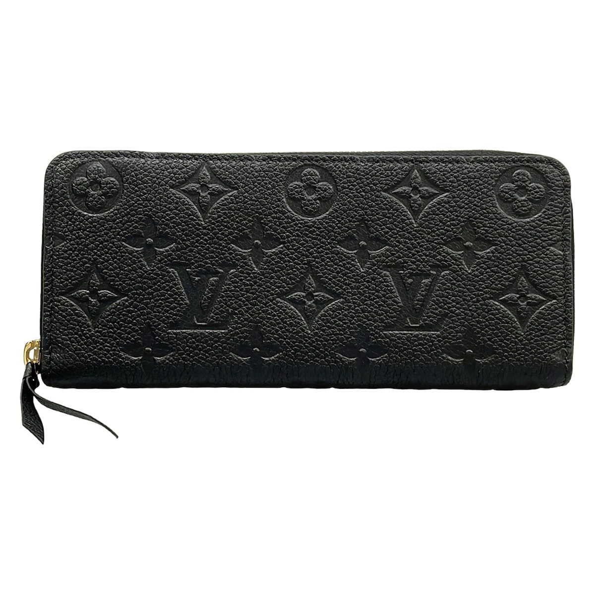 【中古】LOUIS VUITTON(ルイヴィトン) ポルトフォイユクレマンス 長紙入れ ノワール なめし革