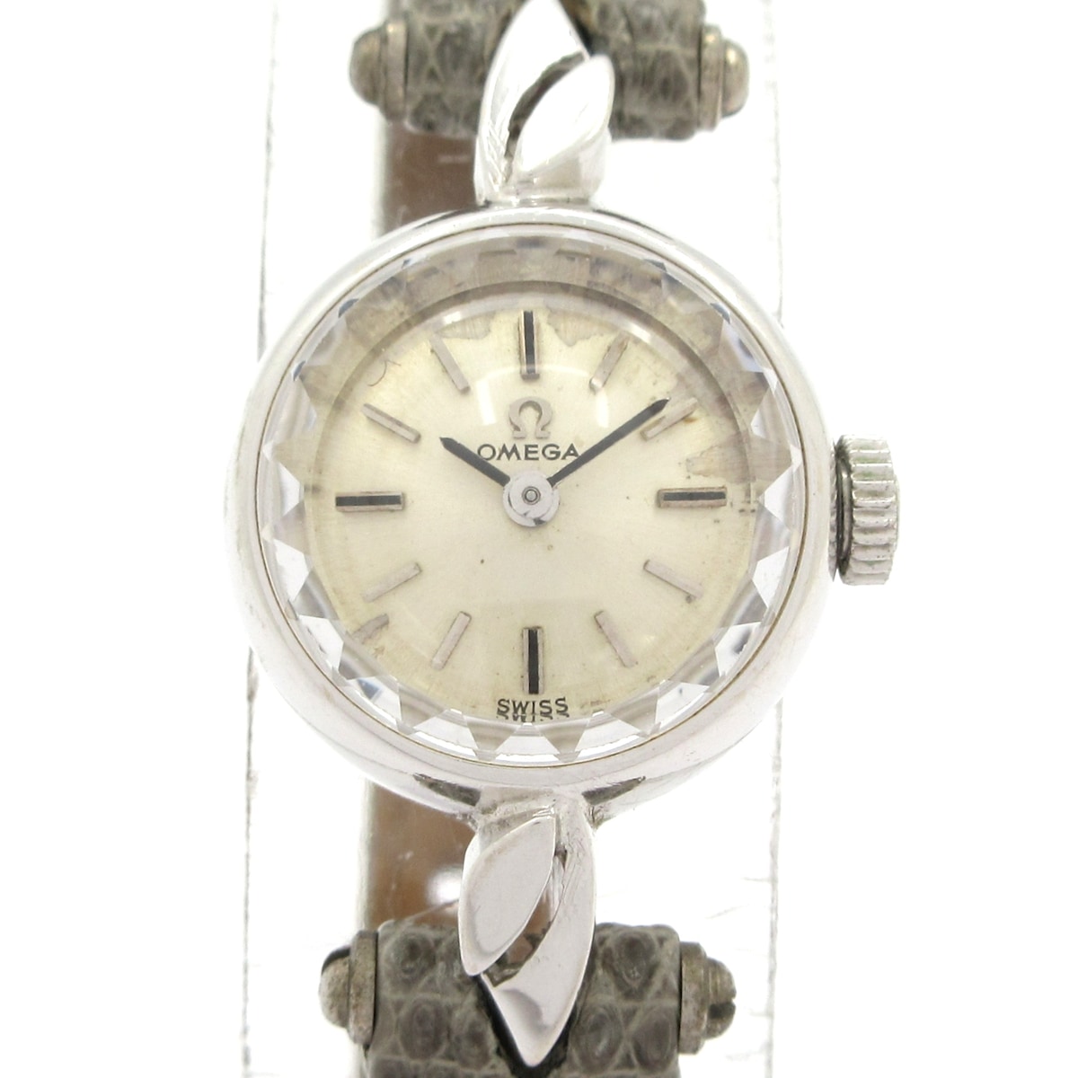 【新着】【中古】OMEGA(ゼロ) ウオッチ 革三尺帯/撥ねのける硝子/ヴィンテージ/クテルラウンドウオッチ ゴールド