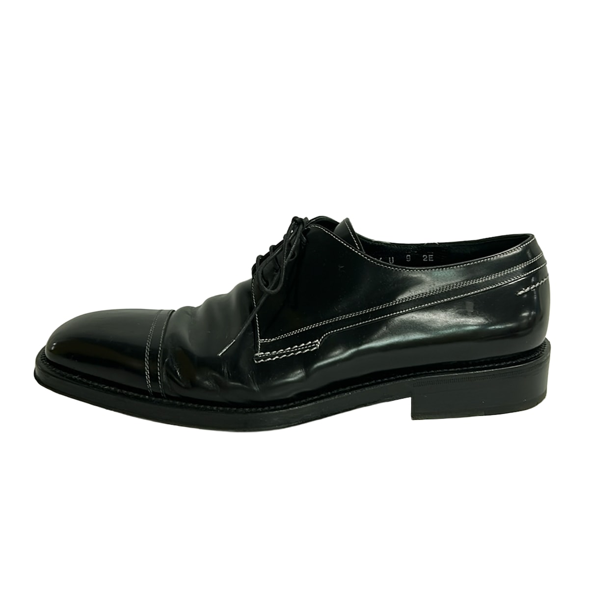 【中古】FERRAGAMO/SalvatoreFerragamo(サルバトーレフェラガモ) 置き目毛革 スピード競技繰り上げる 黒 なめし革