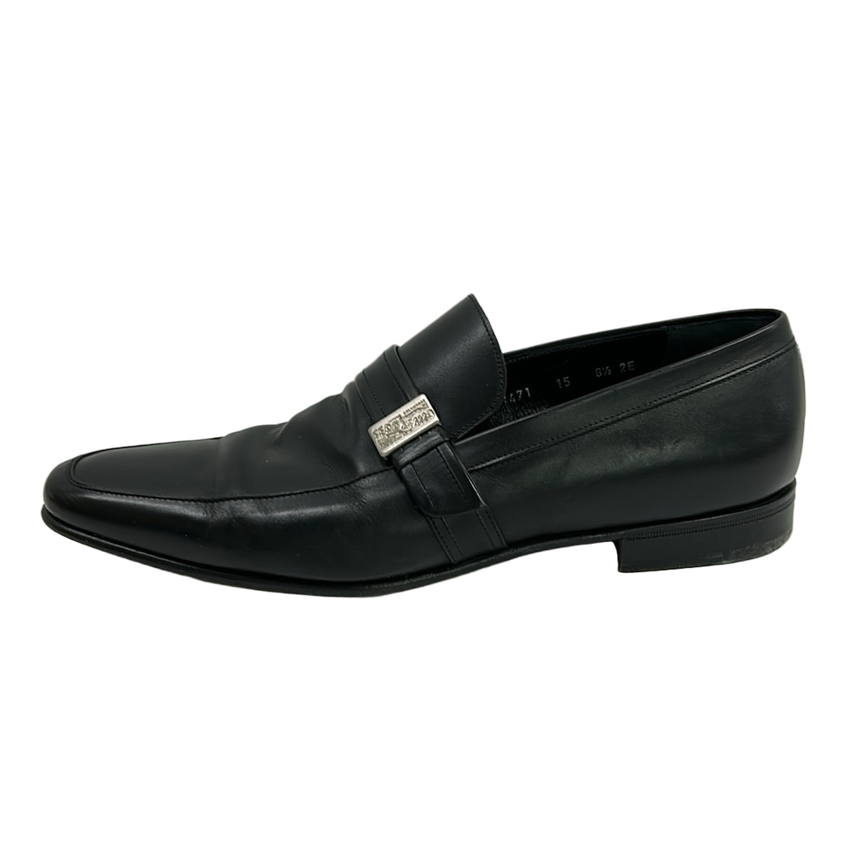 【中古】FERRAGAMO/SalvatoreFerragamo(サルバトーレフェラガモ) 置き目毛皮 お皿ロゴタイプ 黒 なめし革