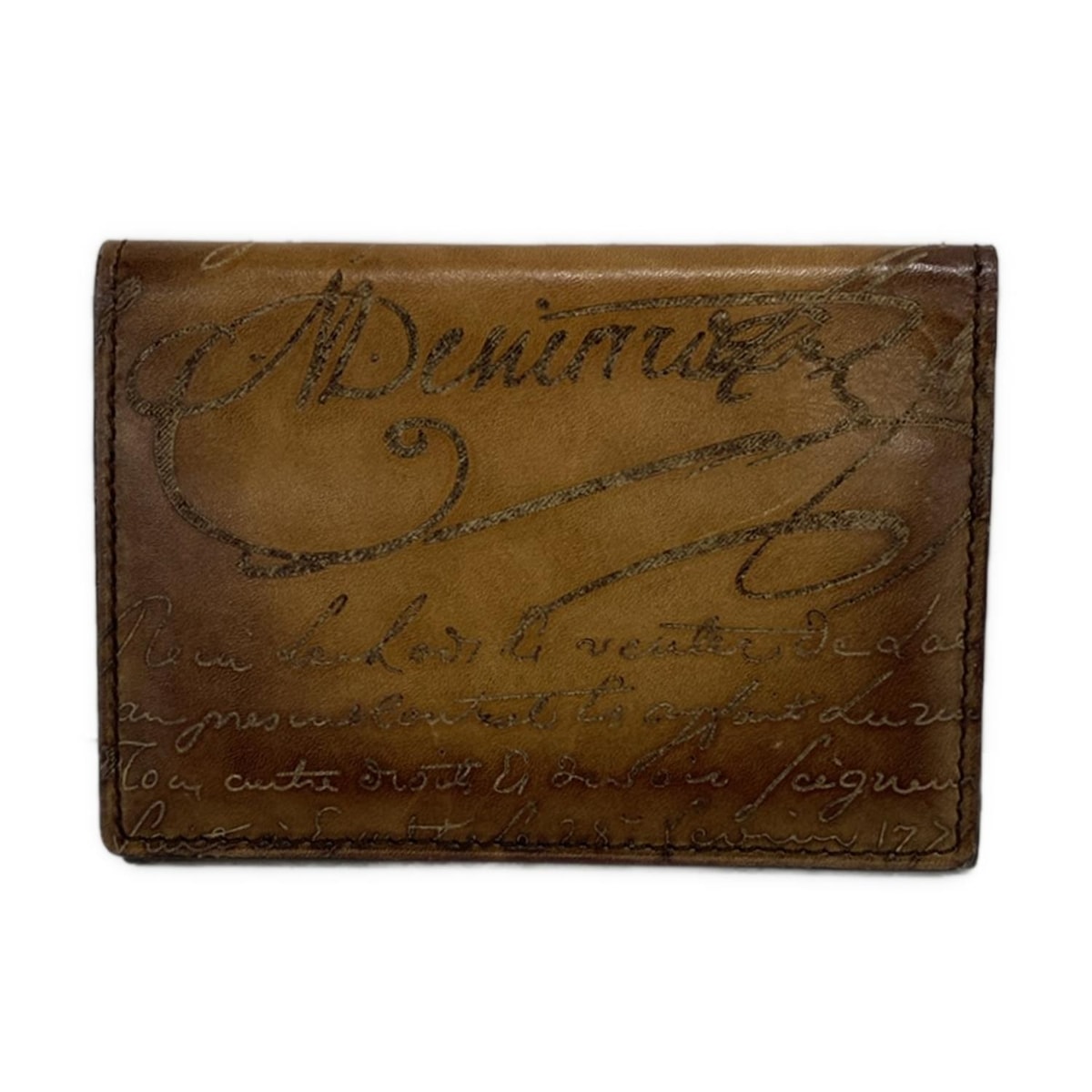 【新着】【中古】berluti(ベルルッティ) カリグラフィ カードケース ブラウン レザー
