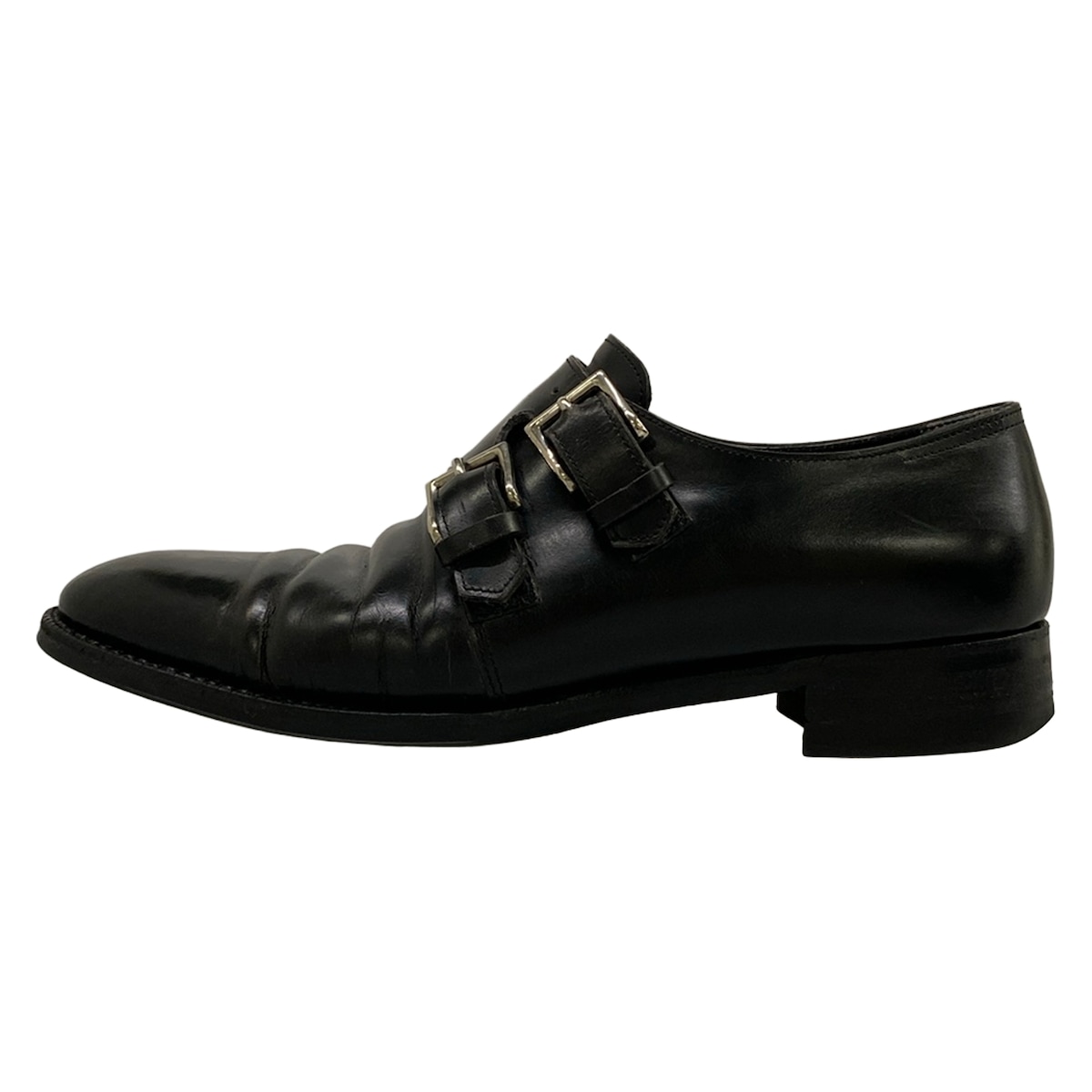 【中古】JOHNLOBB(ジョンロブ) シューズ ダブルモンクストラップ 黒 なめし革