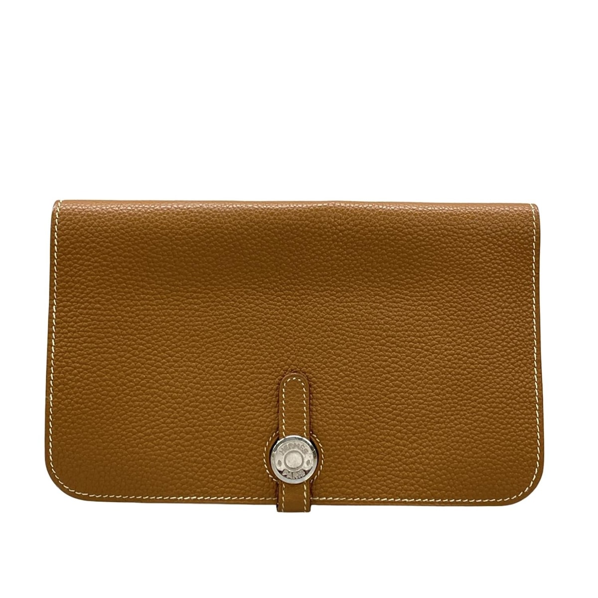 【新着】【中古】HERMES(エルメス) ドゴンGM 長財布 シルバー金具 ゴールド