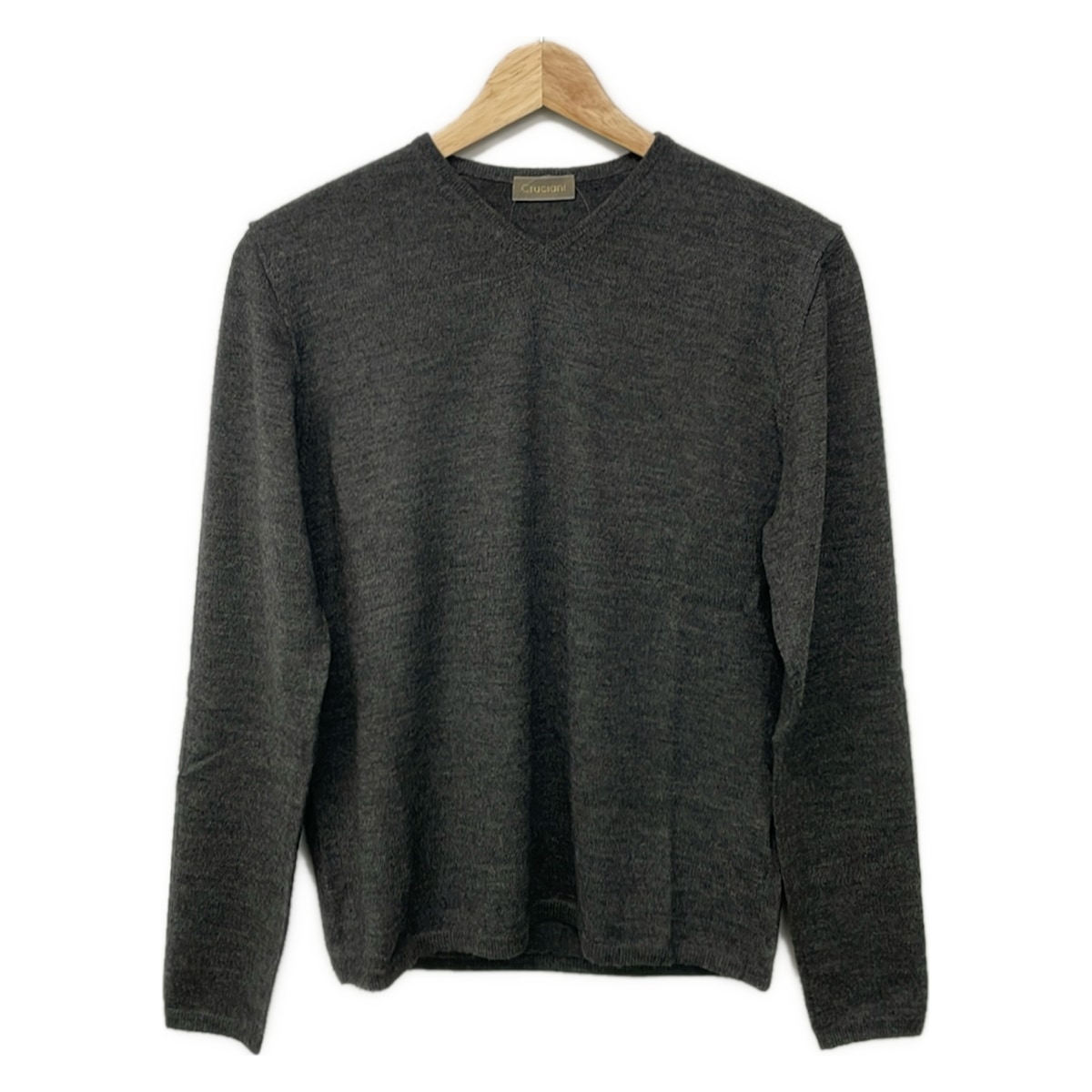 【新着】【中古】Cruciani(クルチアーニ) 長袖スウェーター 長袖/Vのど首 薄墨色