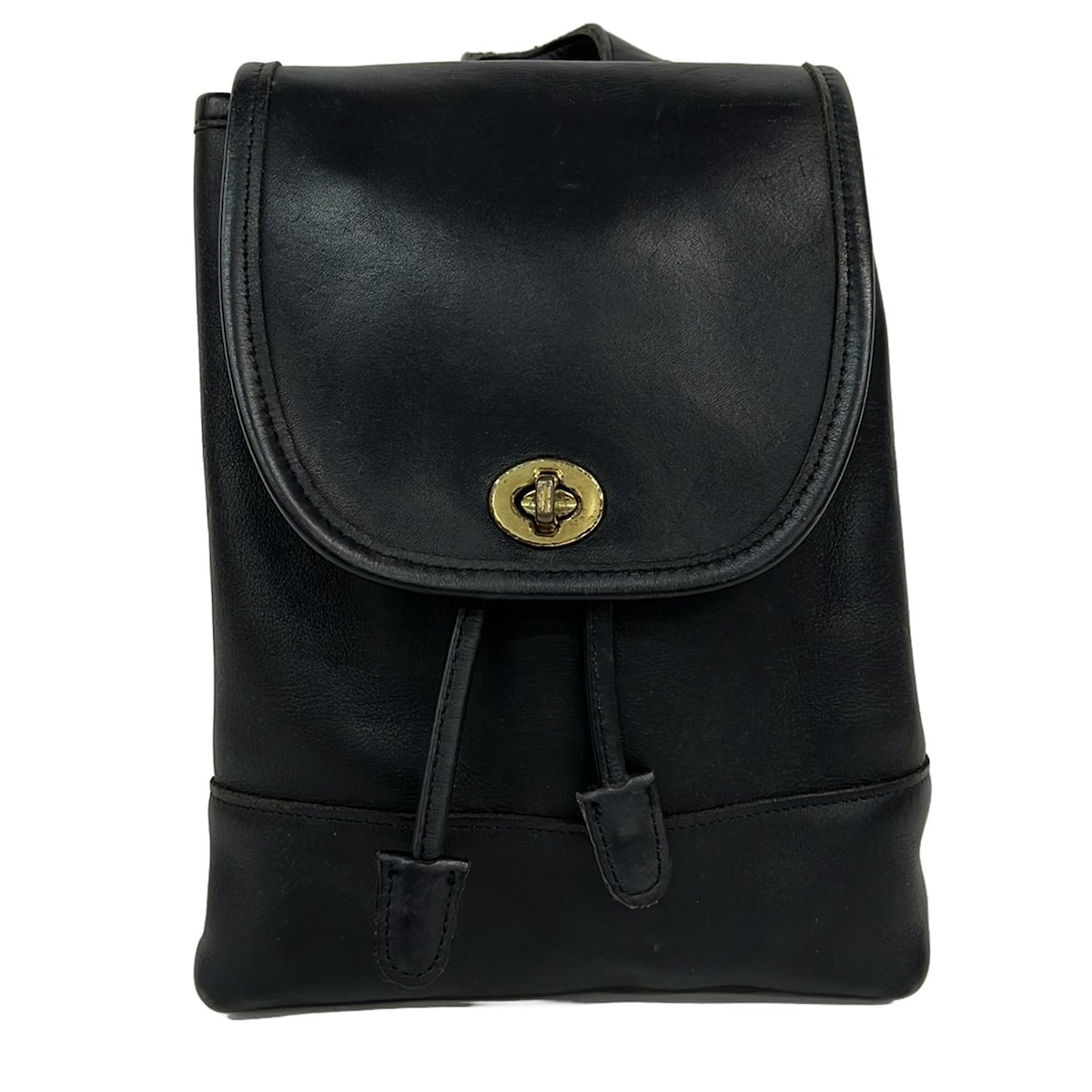 【中古】COACH(コーチ職) ひと通り 書き判 帆布 ジップ 整理保存用具 差し交わす上半身 御徒面子 背嚢 黒 なめし革