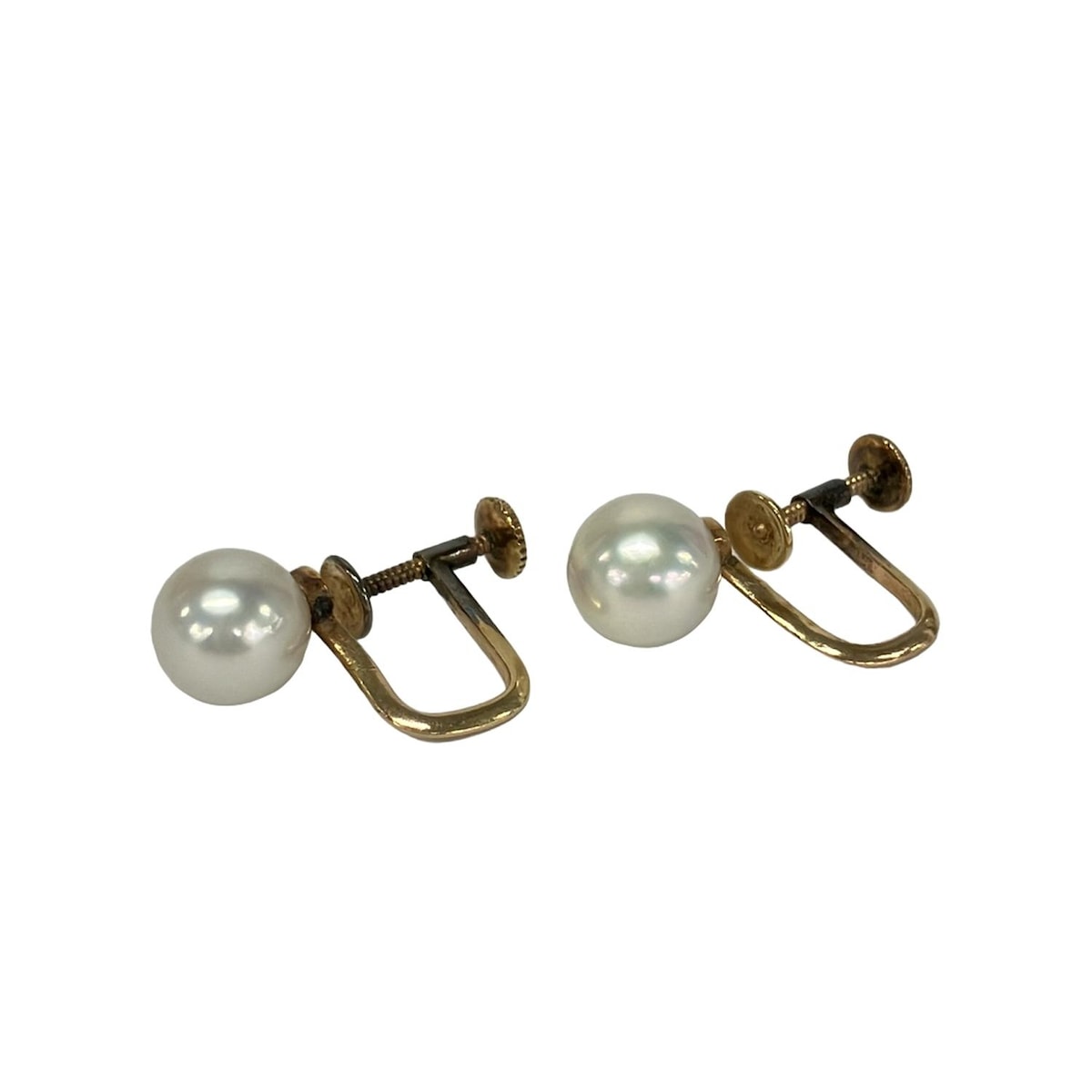 【新着】【中古】mikimoto(ミキモト) イヤリング K14YG×白