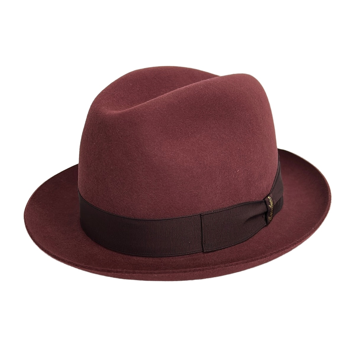 【中古】Borsalino(ボルサリーノ) アレッサンドリア かぶり笠 ボルドーワイン 家兎