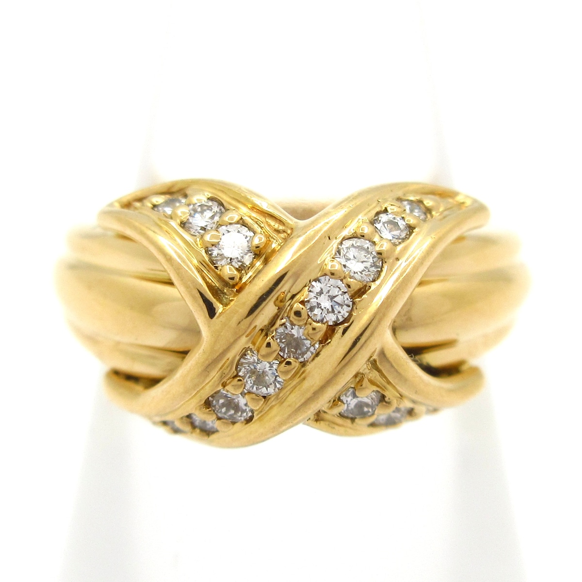 【中古】TIFFANY&Co.(ティファニー) シグネチャー リング K18YG&times;ダイヤモンド｜ブランディア　店