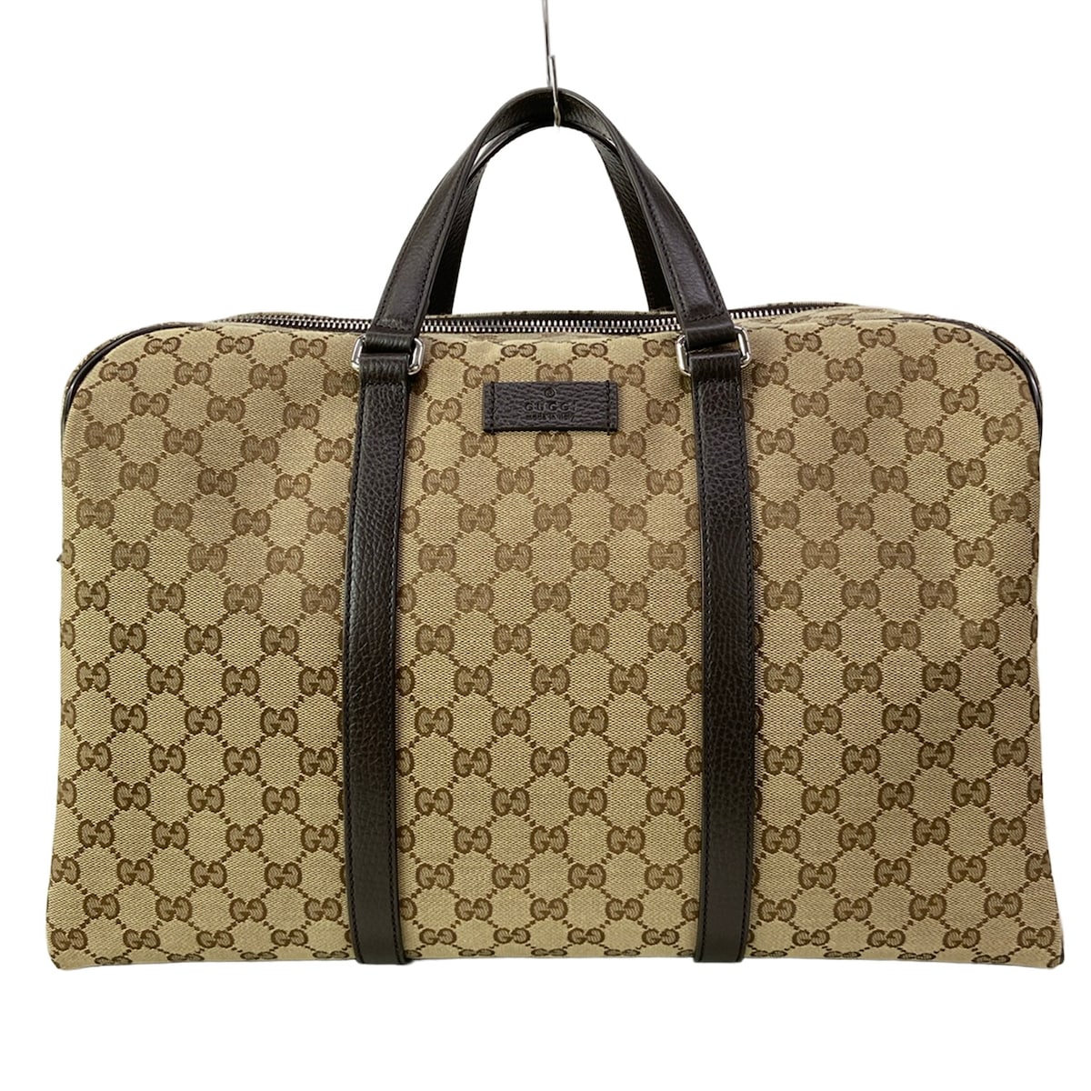 【新着】【中古】GUCCI(グッチ) GG柄 ボストンバッグ ベージュ×ダークブラウン レザー|ブランディア 店
