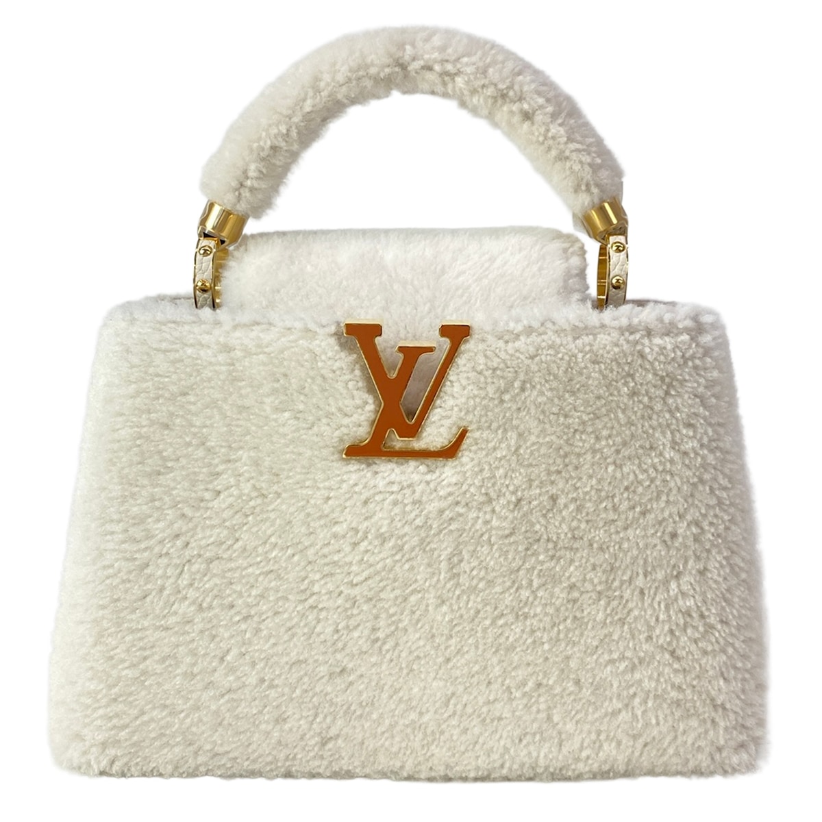 【中古】LOUIS VUITTON(ルイヴィトン) カプシーヌBB ハンドバッグ リアルファー アイボリー レザー、ファー｜ブランディア　店