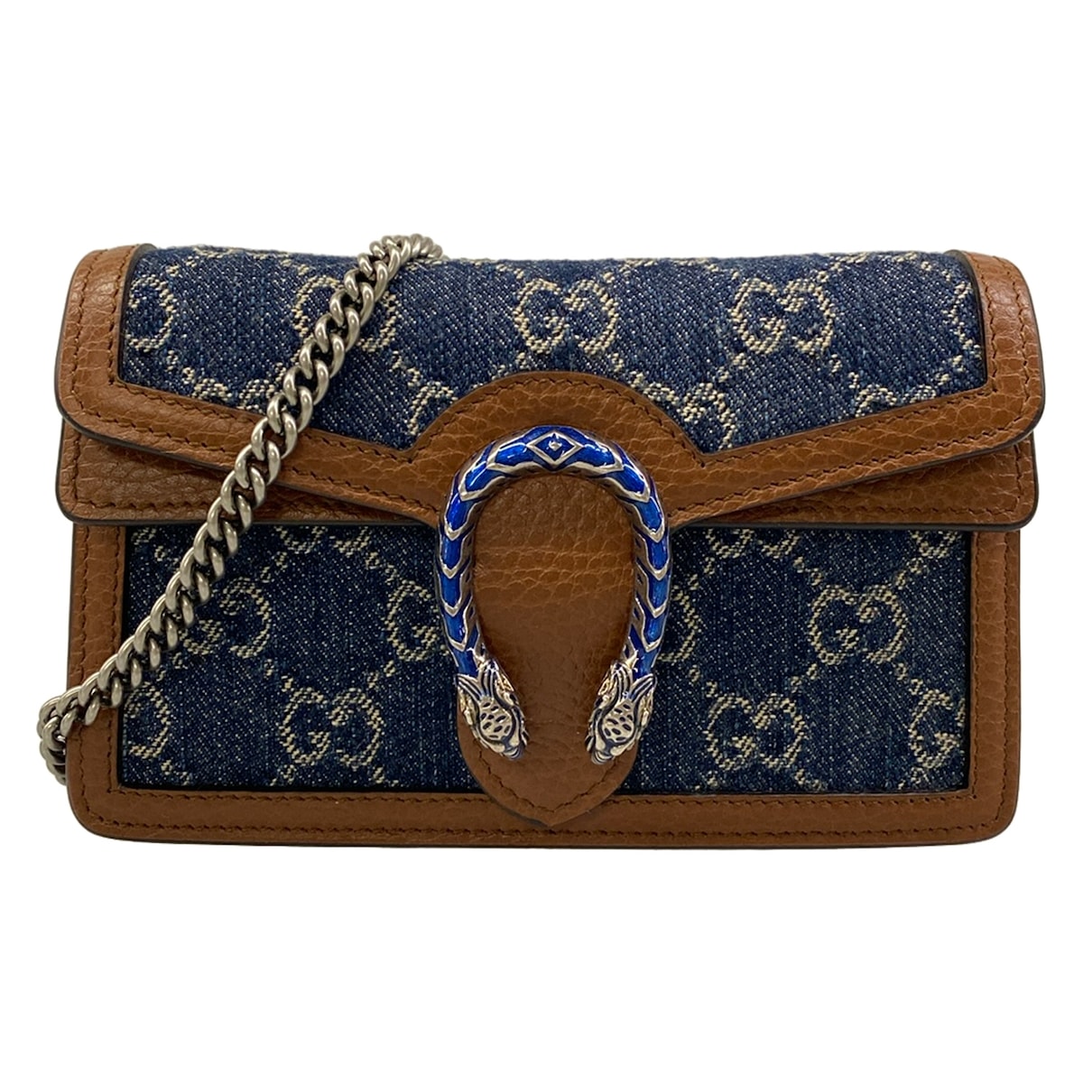【新着】【中古】GUCCI(グッチ) ディオニュソス ショルダーバッグ ダークネイビー×暗然たる赤銅色×しろがね色 なめし革