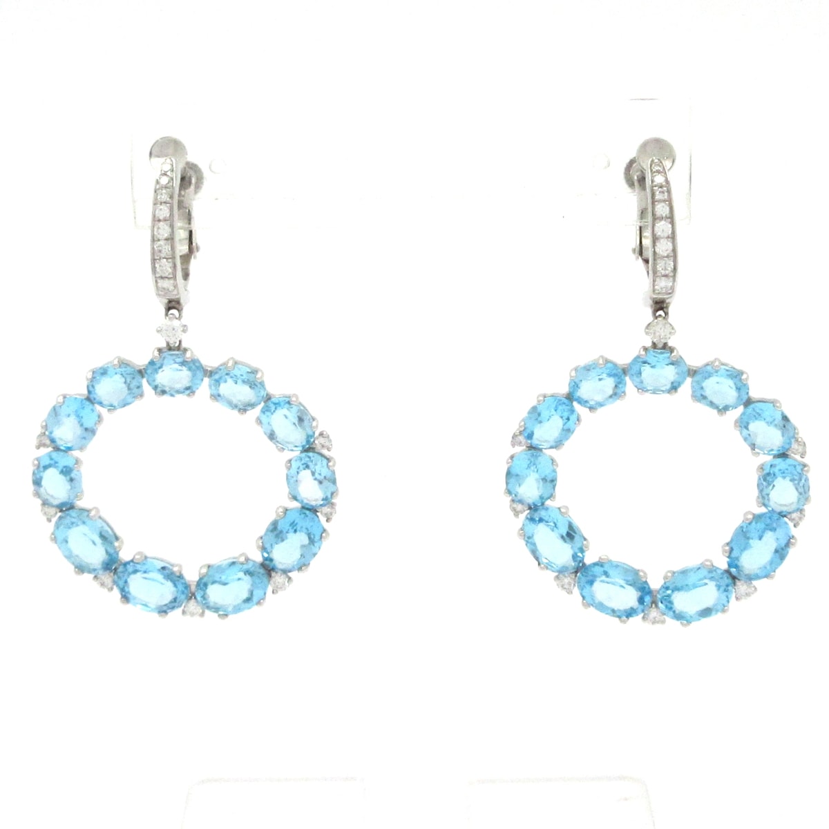 【中古】Unbranded() イヤリング ブルートパーズ総17.64ct K18WG×ブルートパーズ×ダイヤモンド|ブランディア 店