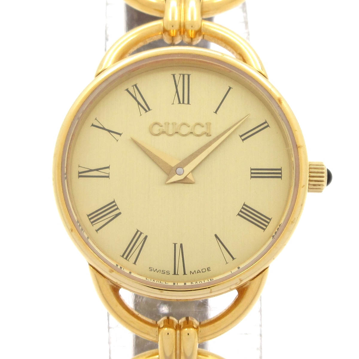 【中古】GUCCI(グッチ) 腕時計 革ベルト/型押し加工 ゴールド｜ブランディア　店